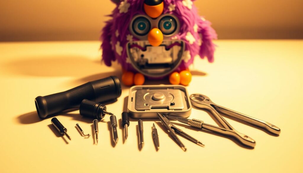 Furby battery compartment tools